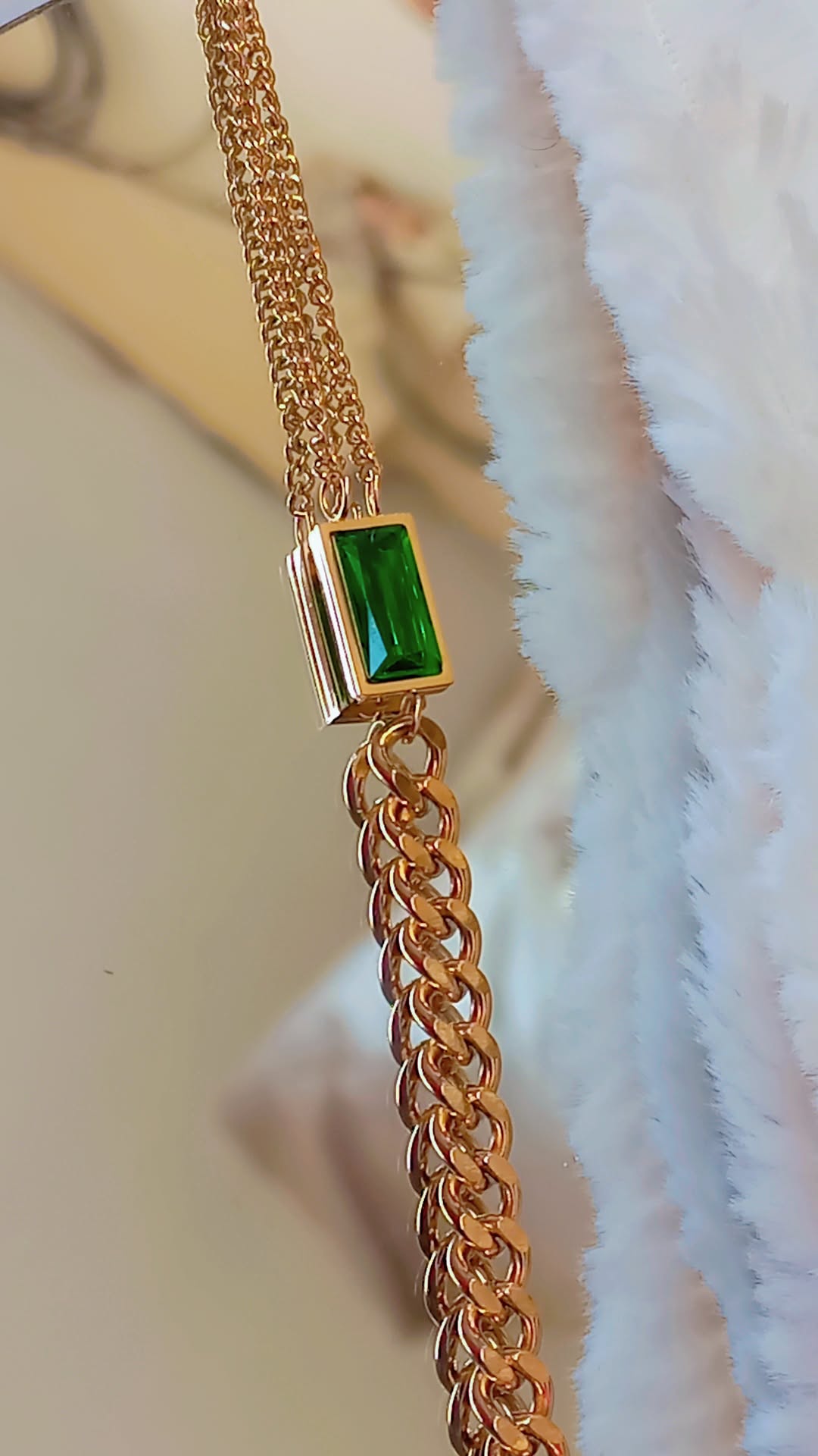Emerald Chain Bracelet - Coco Pearls