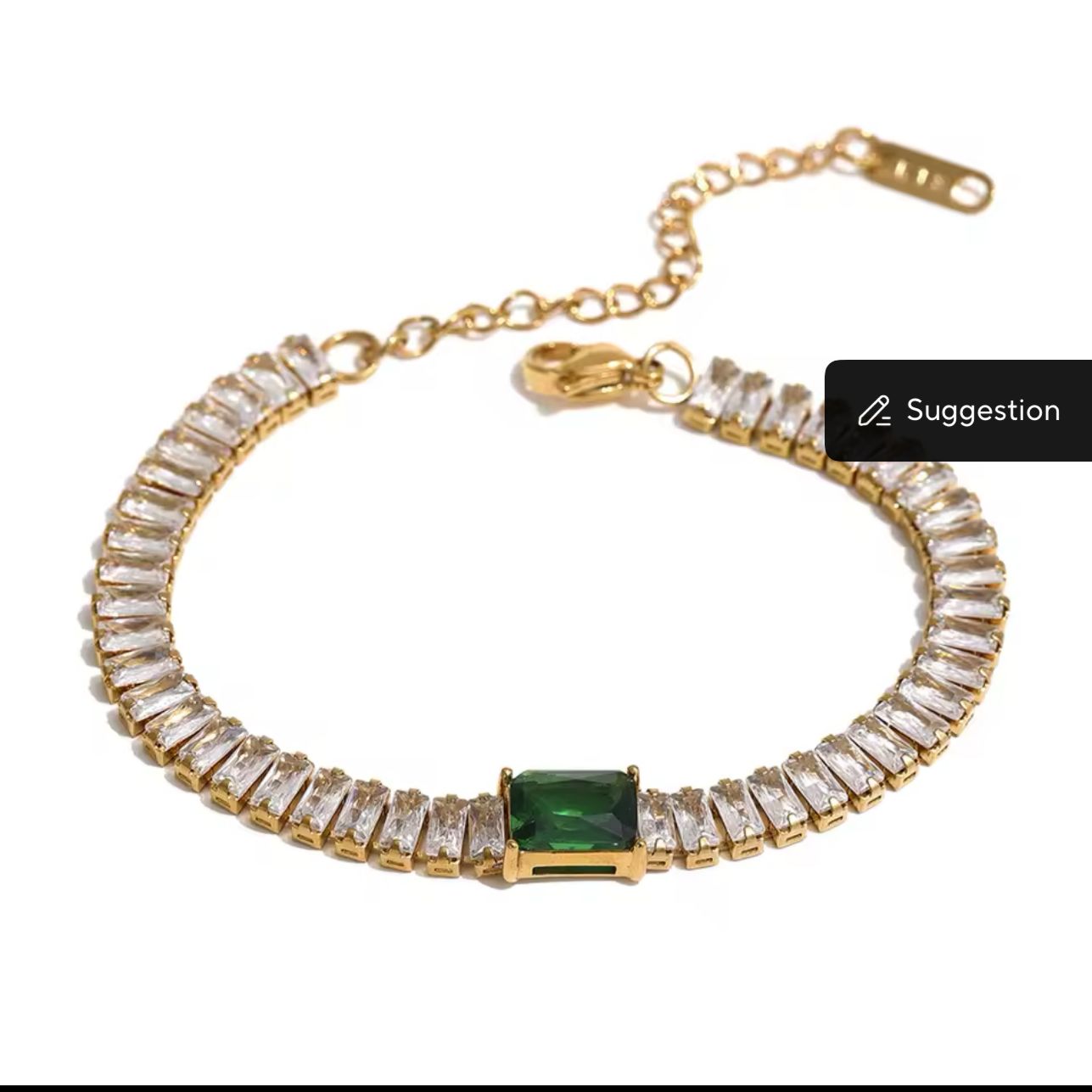 Emerald Glam Tennis Bracelet - Coco Pearls