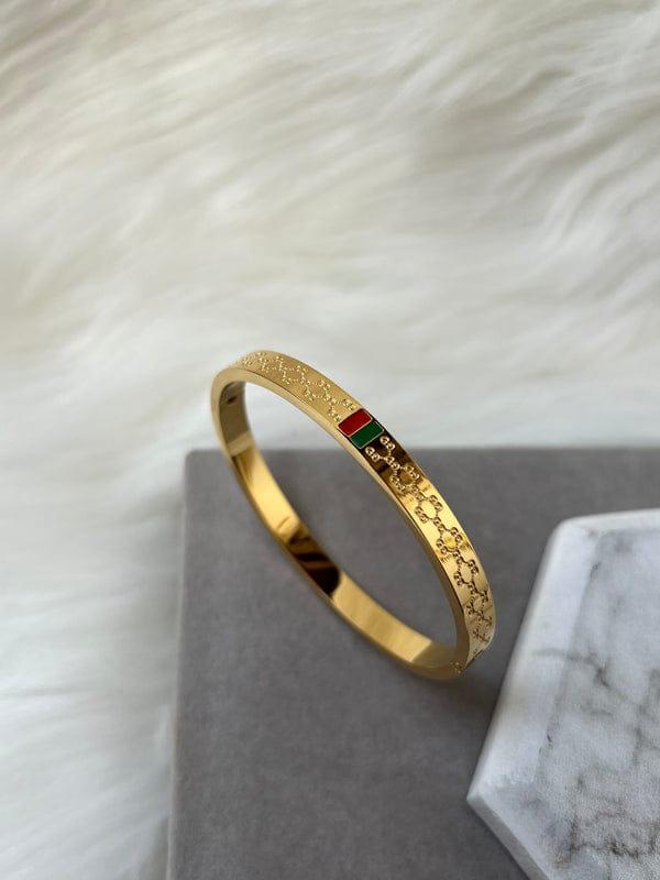 Gold Sleek Handcuff (broad) - Coco Pearls