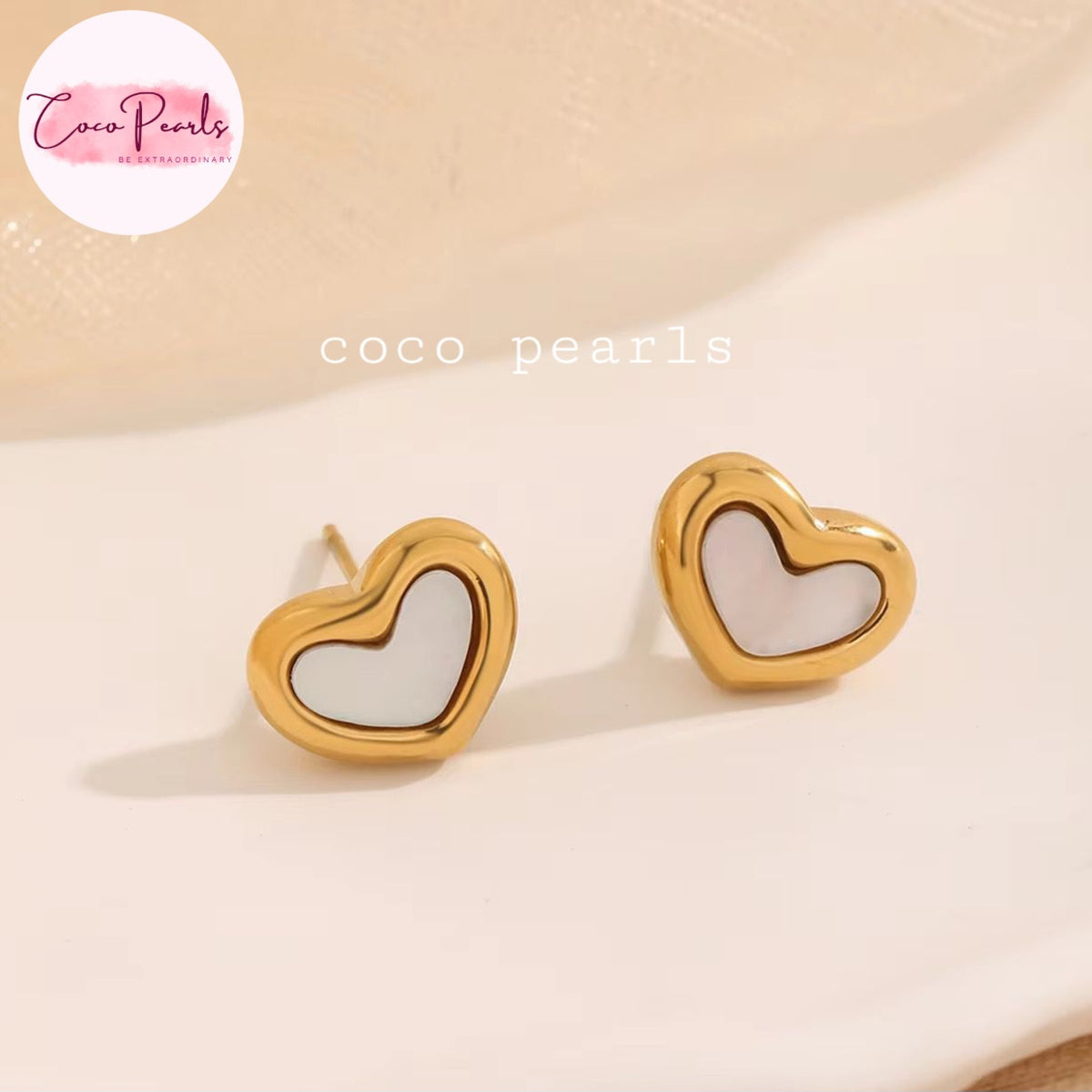 Pearly Heart Studs