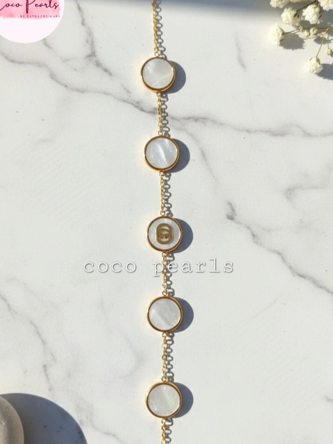 White Disc Bracelet
