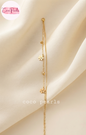 Coco pearls stainless Steel anti tarnish gold   double chain bracelet with flower motifs 