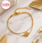 Coco pearls stainless Steel anti tarnish gold coco hui bracelet with two chains displayed on simple background 