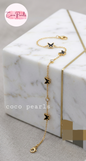 Coco Pearls Stainless Steel Anti Tarnish golden butterfly link bracelet with black butterflies and clear stones