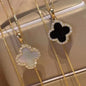 Crystal Clover Necklace (double sided) - Coco Pearls