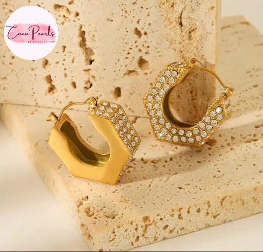 Dazzling Crescent Hoops - Coco Pearls