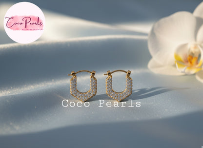 Dazzling Crescent Hoops - Coco Pearls