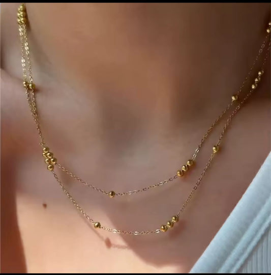 Double Layer Ball ChaIn - Coco Pearls
