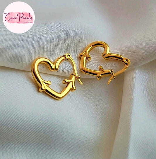 Heart Hooker Hoops - Coco Pearls