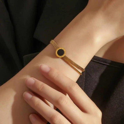 Onyx Circle Bracelet - Coco Pearls