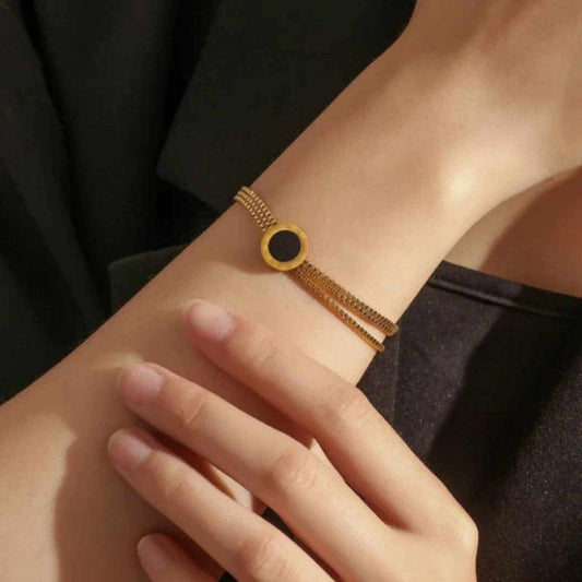 Onyx Circle Bracelet - Coco Pearls