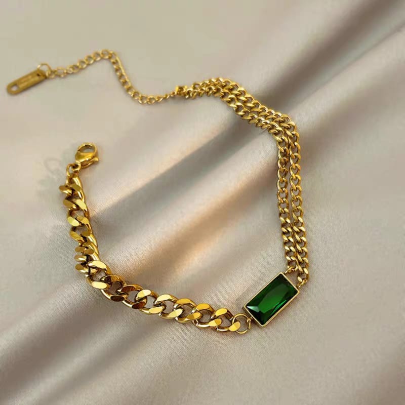 Emerald Chain Bracelet