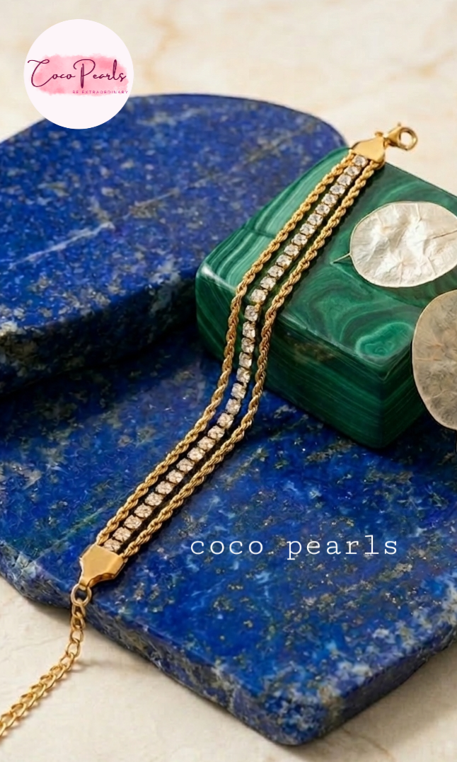 Diamond Twisted Rope Trio Bracelet