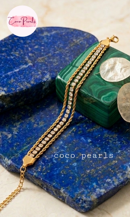 Diamond Twisted Rope Trio Bracelet