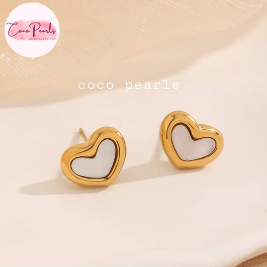Pearly Heart Studs