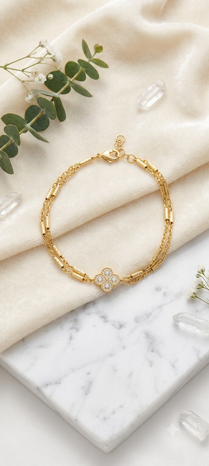 Crystal Clover Bracelet