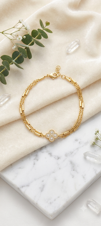 Crystal Clover Bracelet