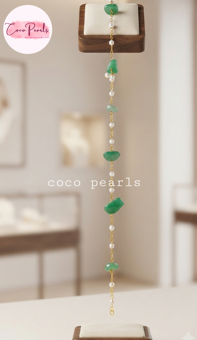 Jade Pearl Chain Bracelet