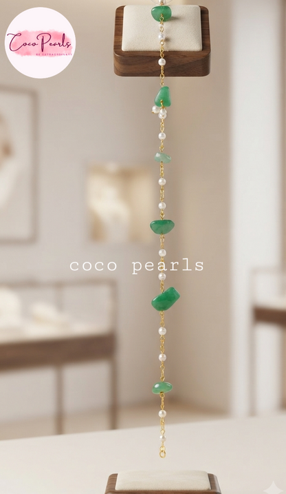 Jade Pearl Chain Bracelet