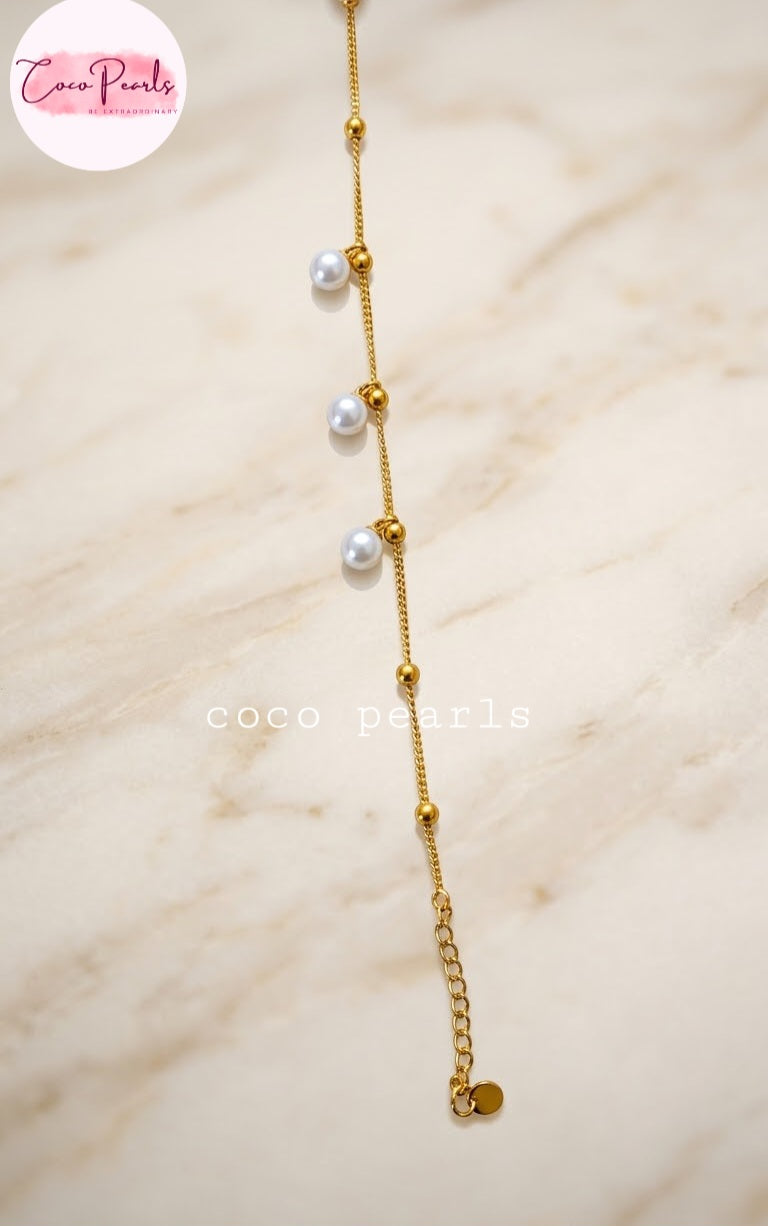 Triple Pearl Droplet Bracelet
