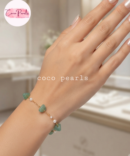 Jade Pearl Chain Bracelet