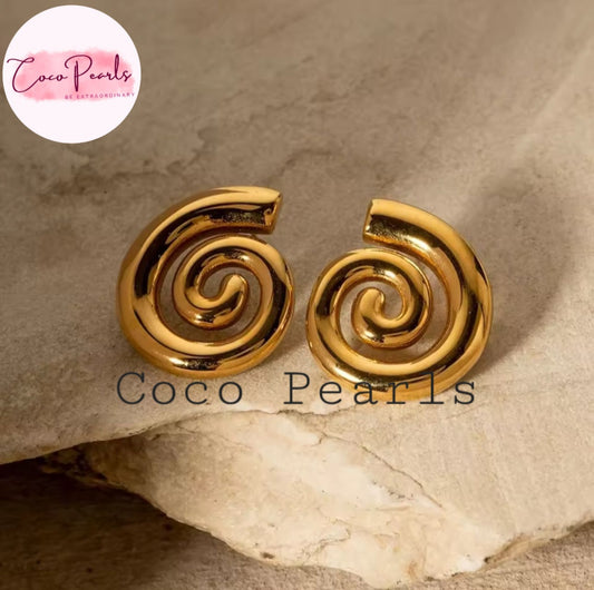 Spiral Chic Earrings - Coco Pearls