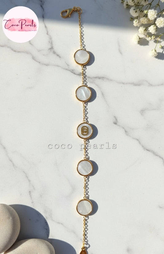 White Disc Bracelet